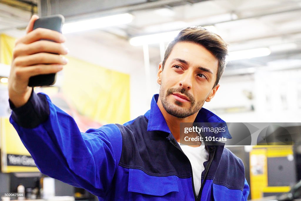 Worker selfies