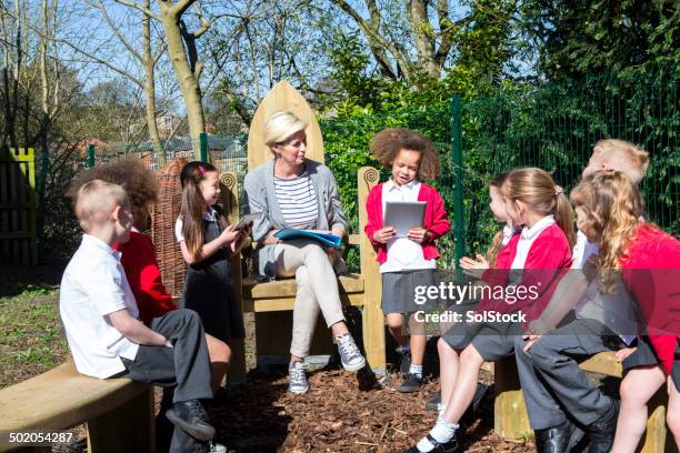 outdoor lesson - field trip stock pictures, royalty-free photos & images