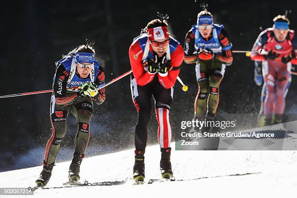 Andreas Birnbacher of Germany competes during the IBU Biathlon World Cup Men's and Women's Mass Start on December 20, 2015 in Pokljuka, Slovenia.