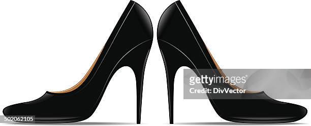 high-heeled shoes - pointed foot stock illustrations