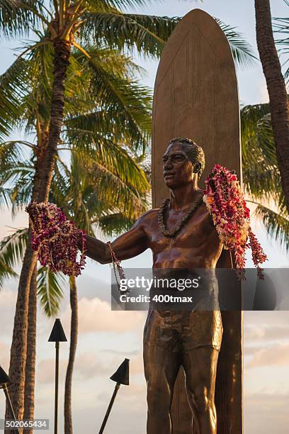 praia de waikiki - duke kahanamoku - fotografias e filmes do acervo