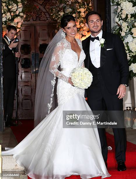 Frank Lampard and Christine Bleakley are seen leaving there wedding on December 20, 2015 in London, England.