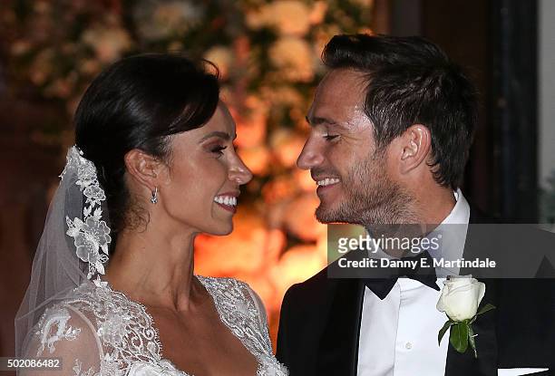 Frank Lampard and Christine Bleakley are seen leaving there wedding on December 20, 2015 in London, England.