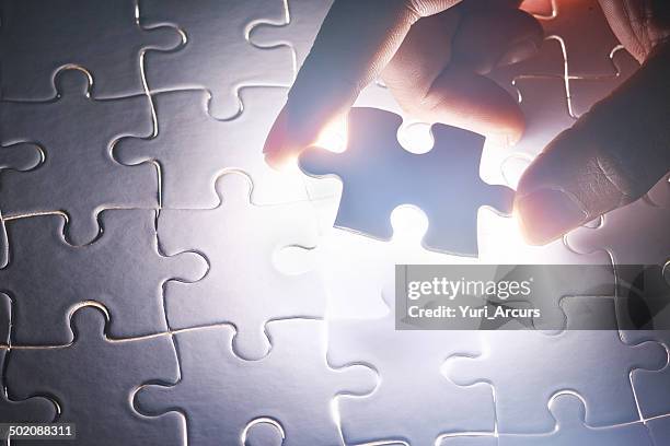 light the way - missing puzzle piece silhouette stock pictures, royalty-free photos & images