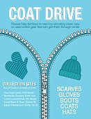 Winter Coat Drive Charity Poster template.