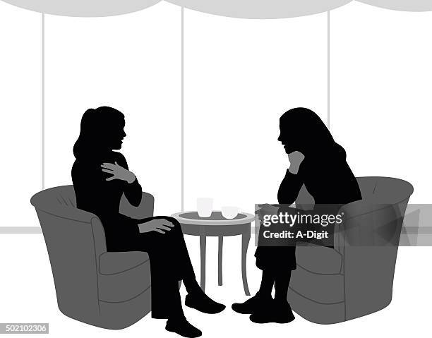 stockillustraties, clipart, cartoons en iconen met silhouette of intimate talk between girlfriends - kin in de hand