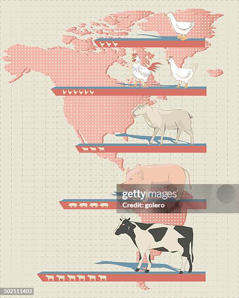 stockillustraties, clipart, cartoons en iconen met meat consumption info graphic - ganzenvlees