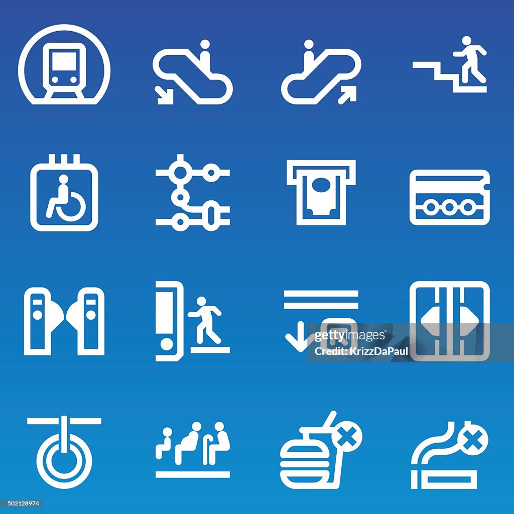 Subway Icons (White/Blue)