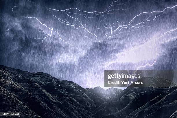 mother nature unleashes her rage - stormy sky lightning stock pictures, royalty-free photos & images