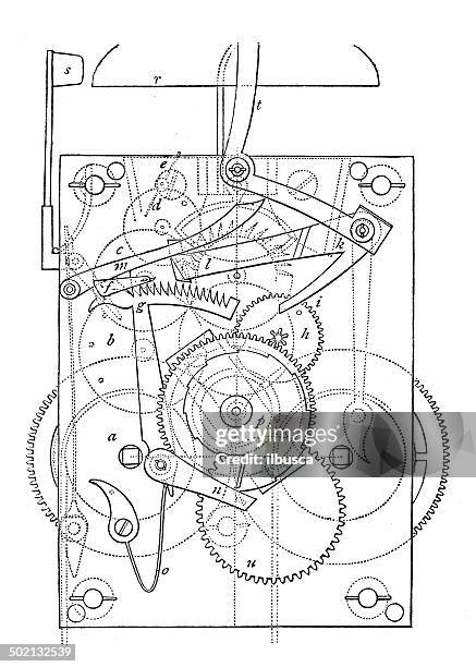 antique illustration of clock - pendulum stock illustrations