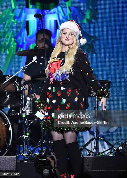 Recording artist Meghan Trainor attends 102.7 KIIS FM's Jingle Ball 2015 presented by Capital One at Staples Center on December 4, 2015 in Los...