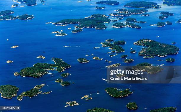 stockholm/nyköping archipelago aerial - archipelago sweden stock pictures, royalty-free photos & images