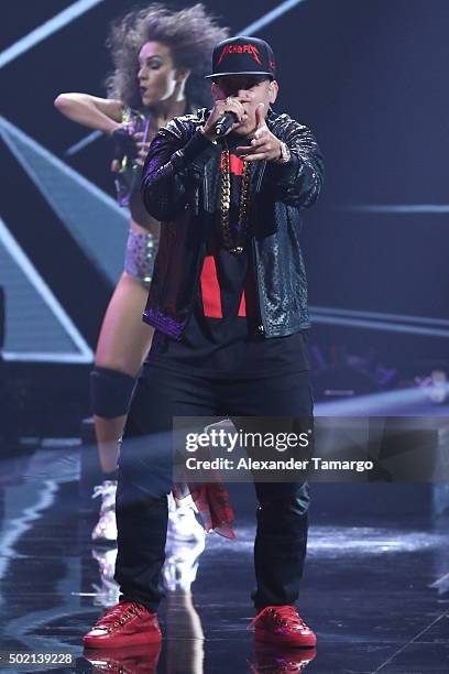 Daddy Yankee performs during the Premios Univision Deportes 2015 at Univision Studios on December 20, 2015 in Miami, Florida.