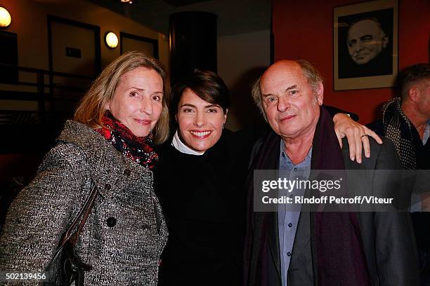 Claire Stevenin, Alessandra Sublet and Jean Francois Stevenin attend the Laurent Gerra One Man Show at L'Olympia on December 19, 2015 in Paris,...