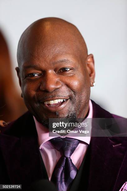 Emmitt Smith smiles during the The 64th Annual Miss Universe Pageant Arrivals at The Axis, Planet Hollywood Resort & Casino on December 20, 2015 Las...