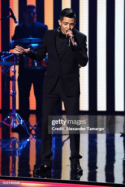 Luis Coronel performs onstage at Premios Univision Deportes 2015 at Univision Studios on December 20, 2015 in Miami, Florida.