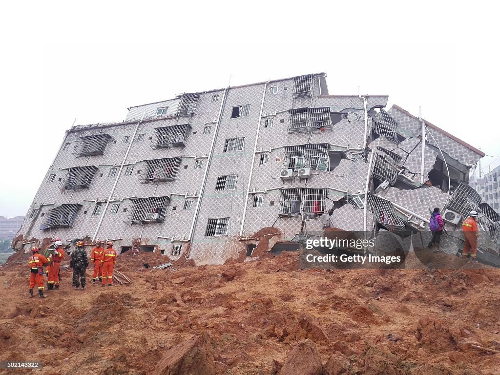 Landslide Causes Collapse In Shenzhen