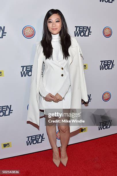 Actress Arden Cho attends the MTV Teen Wolf Los Angeles premiere party at Dave & Busters on December 20, 2015 in Hollywood, California.