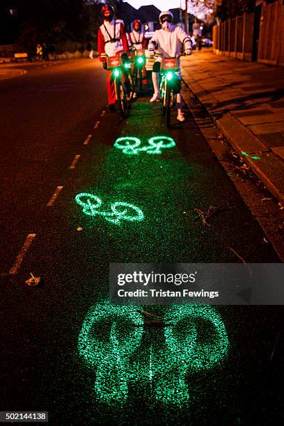 Santander brand ambassadors Jessica Ennis-Hill, Jenson Button and Rory McIlroy promote the rollout of Blaze cycle lighting on the Santander London...