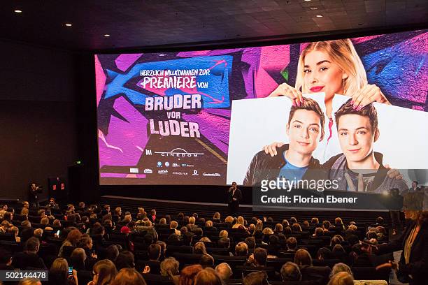 General view at the premiere for the film 'Bruder vor Luder' at Cinedom on December 20, 2015 in Cologne, Germany.