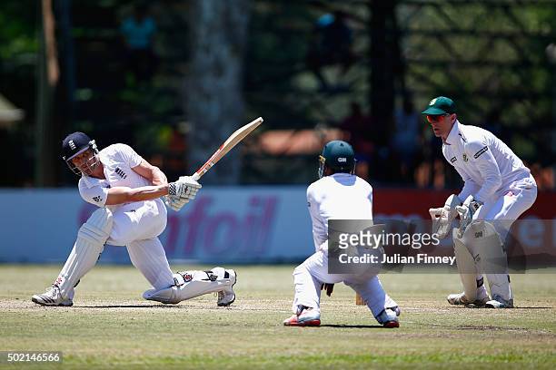 Nick Compton of England bats during day two of the tour match between South Africa A and England at City Oval on December 21, 2015 in...