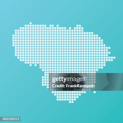 Lithuania Map Basic Square Pattern Turquoise Lithuania Map Basic Square Pattern Turquoise