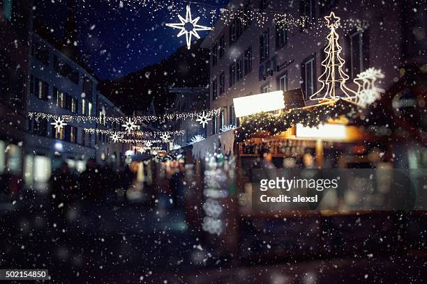 christmas market in switzerland, chur - switzerland winter stock pictures, royalty-free photos & images