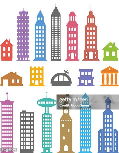 buildings - private property stock illustrations