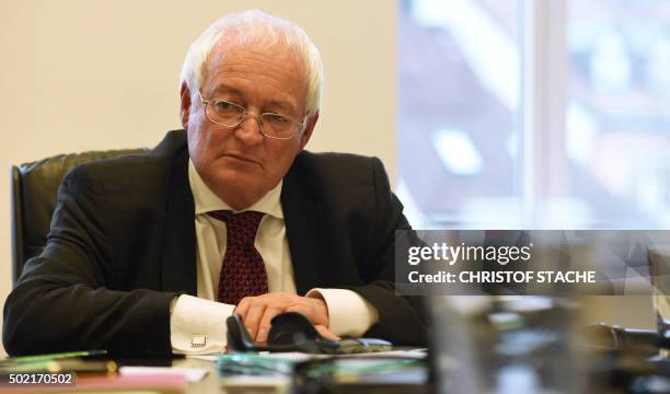 Hans-Joachim Eckert, head of the adjudicatory arm of FIFA's ethics commitee, attends a press conference on December 21, 2015 in Munich, southern...