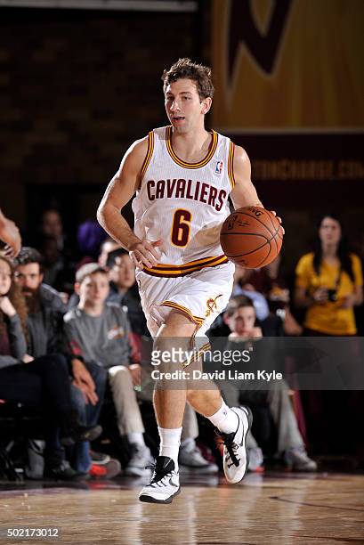 Michael Stockton of the Canton Charge brings the ball up the court against the Erie BayHawks at the Canton Memorial Civic Center on December 19, 2015...