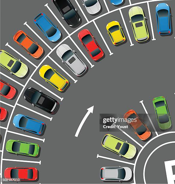 illustrazioni stock, clip art, cartoni animati e icone di tendenza di cerchio parcheggio auto - parking sign