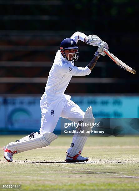 Alex Hales of England bats during day two of the tour match between South Africa A and England at City Oval on December 21, 2015 in Pietermaritzburg,...
