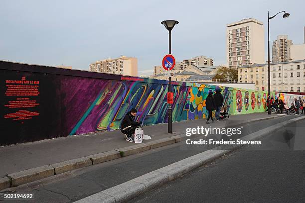 The Rosa Parks Wall consists of a huge street art mural 450 meters long made by iconic street-artist team composed of 4 women Bastardilla, Tatyana...