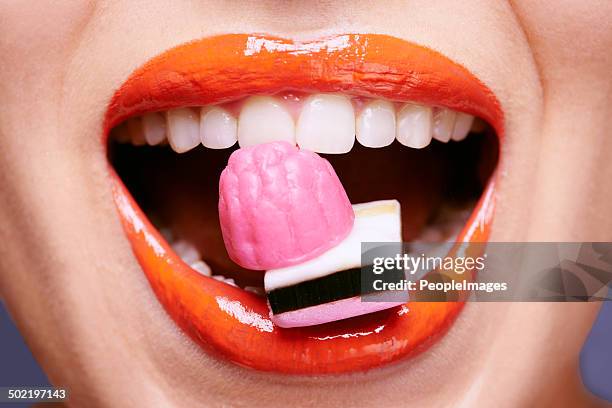 licorice lips - candy lips stock pictures, royalty-free photos & images