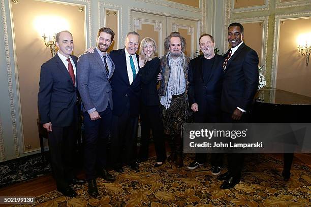 Vincent Alvarez, Matthew Morrison, Judith Light, Harvey Weinstein, and Norm Lewis attend as U.S. Senator Charles E. Schumer commemorates last week's...