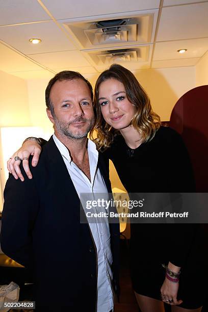 Actors Pierre-Francois Martin-Laval alias Pef and Zoe Marchal present the TV Series 'Disparue' during the 'Vivement Dimanche' French TV Show at...