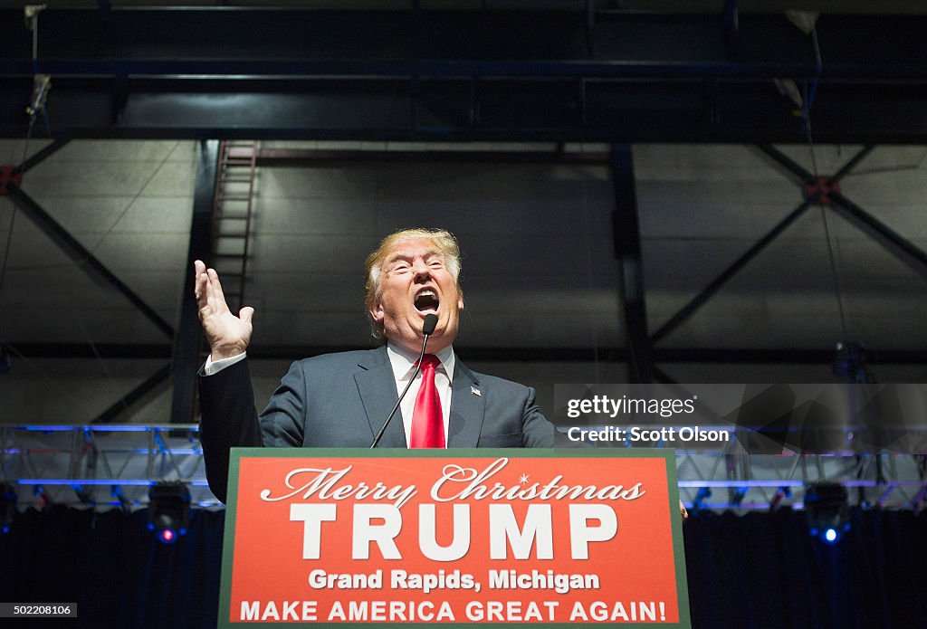 Donald Trump Campaigns In Grand Rapids