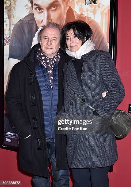 Actors Patrick Braoude and Guila Braoude attend 'Je Compte Sur Vous' Premiere at Publicis Cinema on December 21, 2015 in Paris, France.