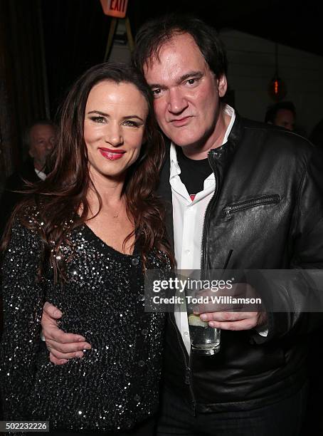 Juliette Lewis and Quentin Tarantino attend an event To Celebrate Quentin Tarantino And The Cast & Filmmakers Of The Hateful Eight at The Nice Guy on...