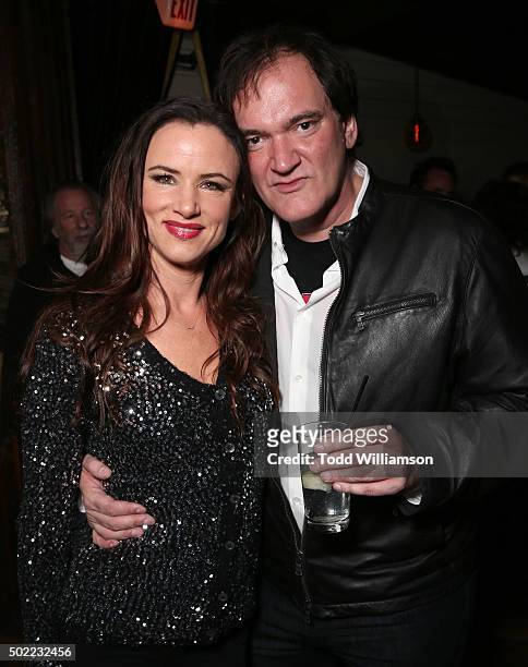 Juliette Lewis and Quentin Tarantino attend an event To Celebrate Quentin Tarantino And The Cast & Filmmakers Of The Hateful Eight at The Nice Guy on...