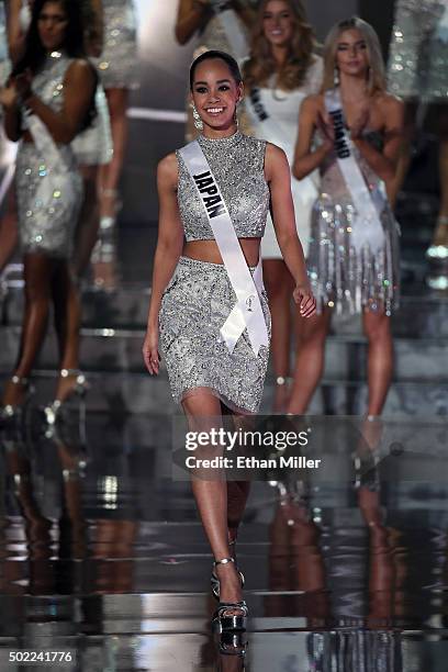 Miss Japan 2015, Ariana Miyamoto, is named a top 15 finalist during the 2015 Miss Universe Pageant at The Axis at Planet Hollywood Resort & Casino on...