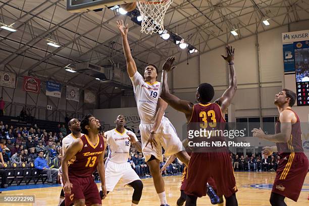 Daniel Orton of the Santa Cruz Warriors shoots the ball against the Canton Charge during an NBA D-League game on December 15, 2015 at the Kaiser...