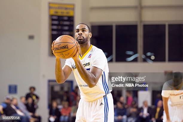 Elliot Williams of the Santa Cruz Warriors shoots a foul shot against the Canton Charge during an NBA D-League game on December 15, 2015 at the...