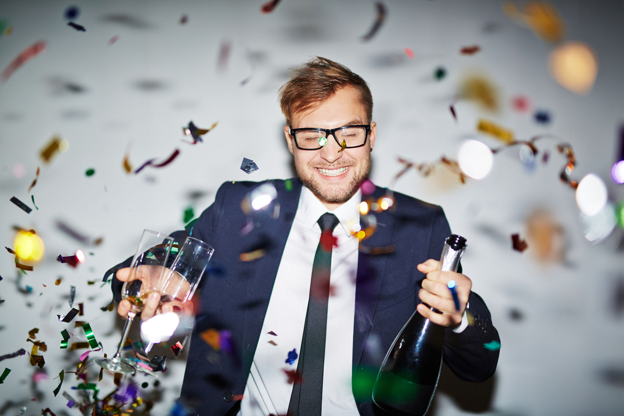 Businessman at party Businessman at party