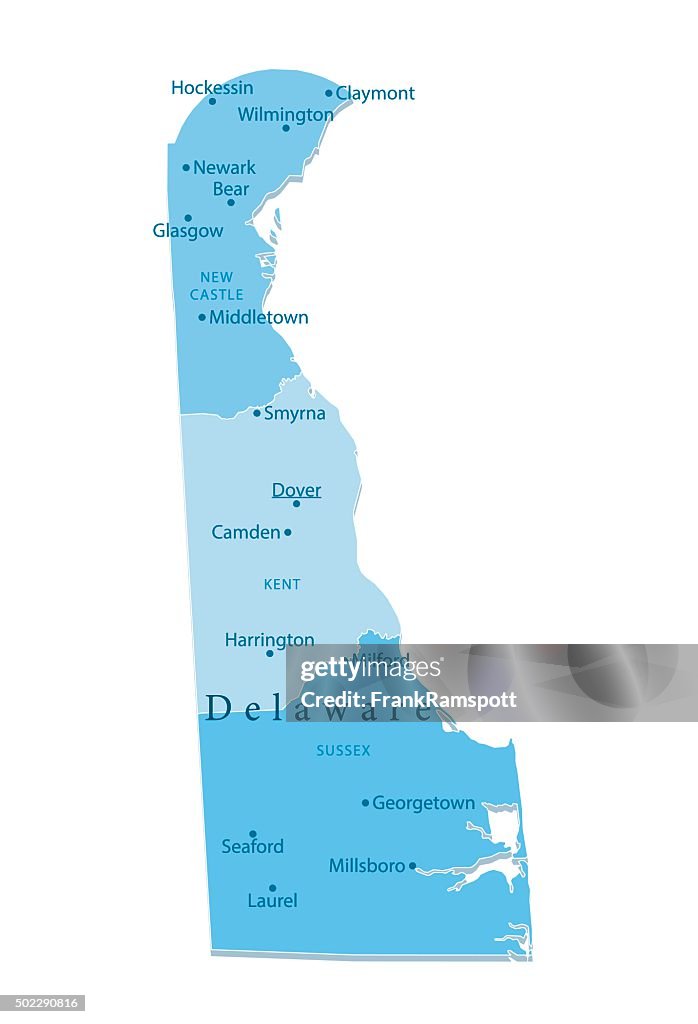Delaware Vektor-Karte isoliert