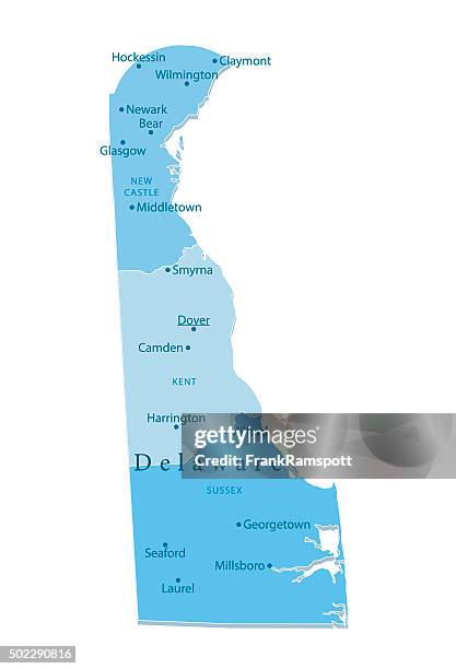 delaware vector map isolated - delaware us state stock illustrations