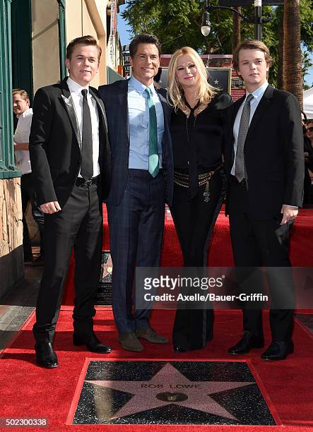 Actor Rob Lowe, wife Sheryl Berkoff, sons Edward Lowe and John Lowe attend the ceremony honoring Rob Lowe with a star on the Hollywood Walk of Fame...