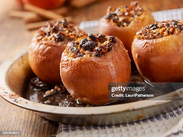 baked apples - filling stock pictures, royalty-free photos & images