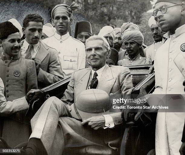 Before today's rejection of British plans for an Indian government by the powerful Moslem league; M. A. Jinnah; its president; seen here in a...