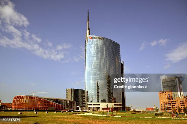 unicredit tower, milano - unicredit stock pictures, royalty-free photos & images